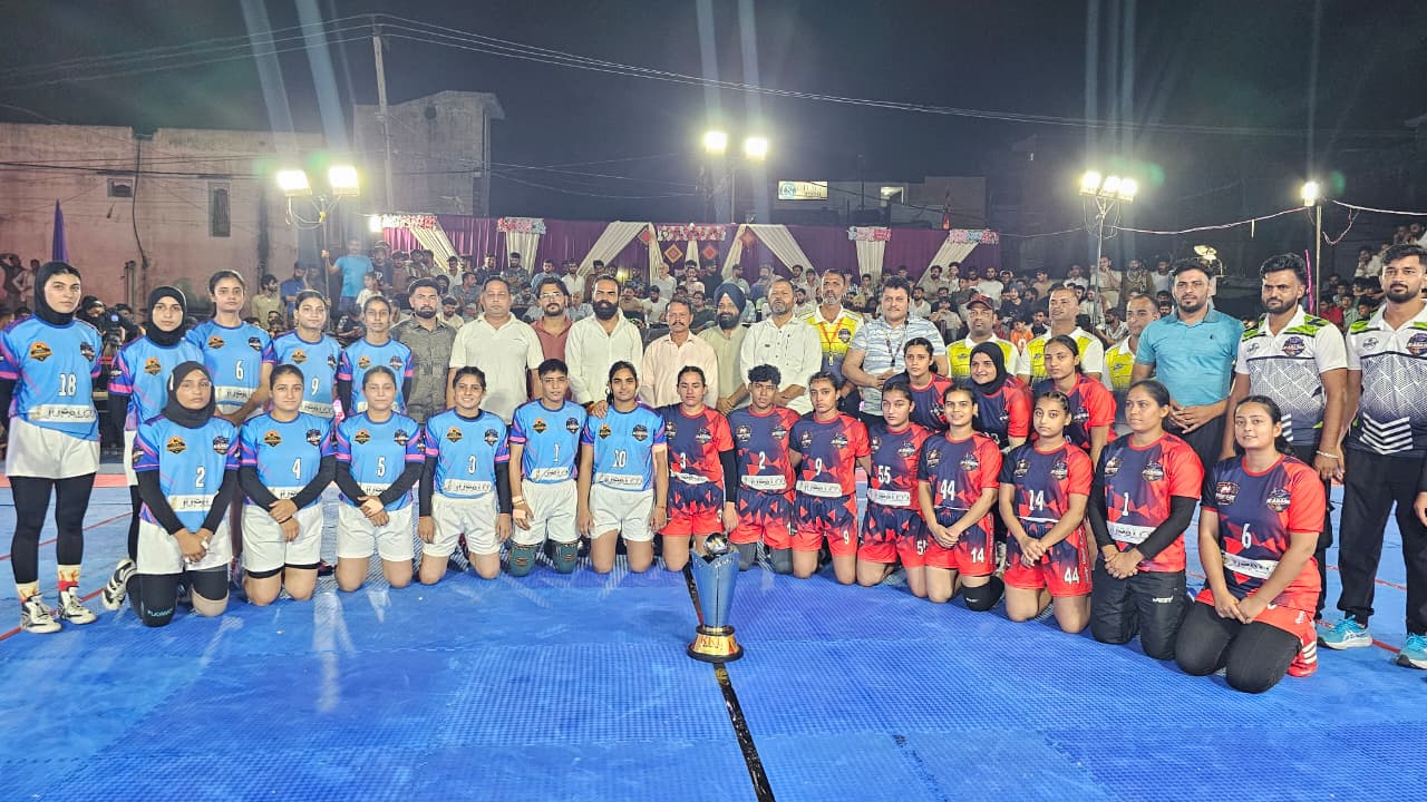 The girls in action at the kabaddi final